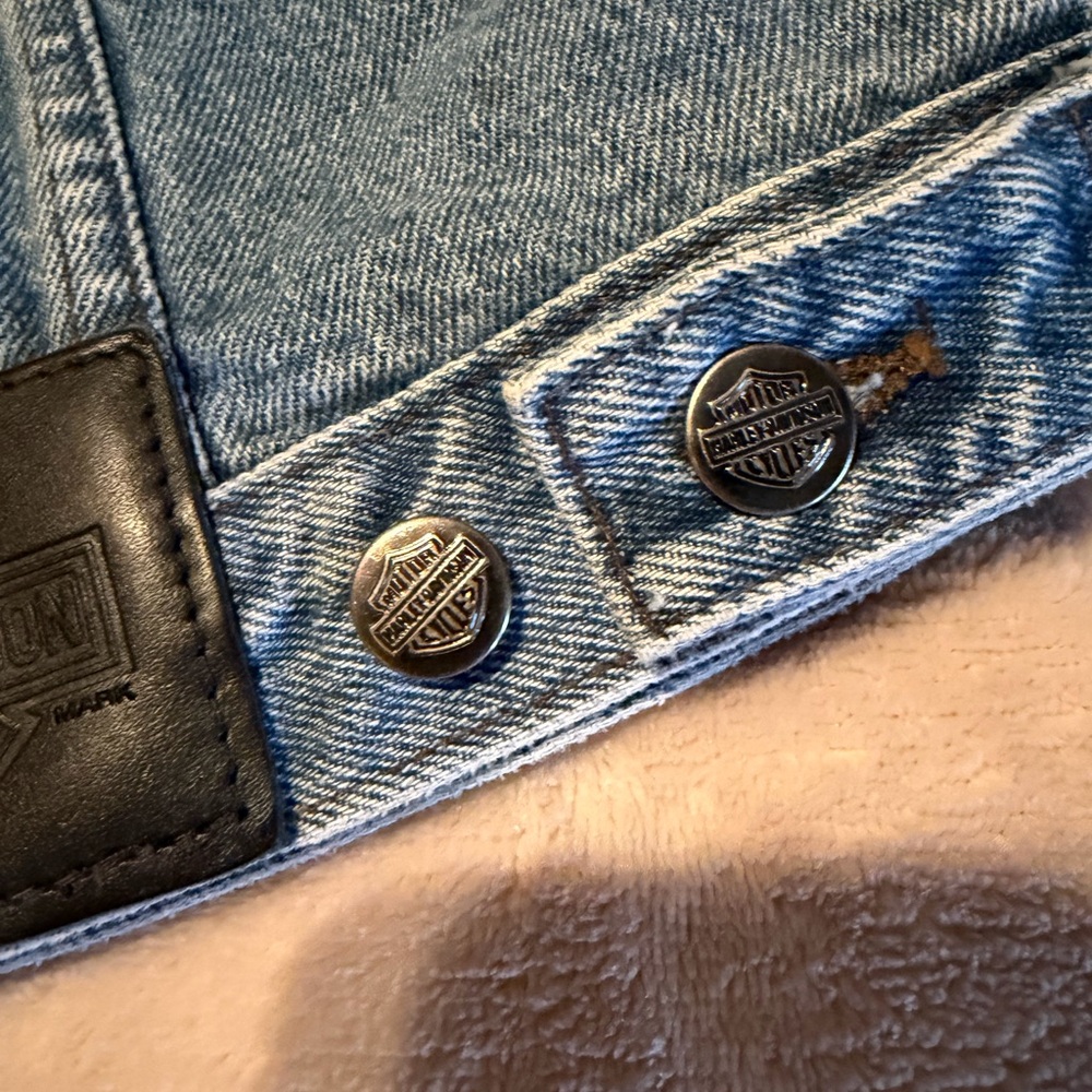 Harley-Davidson Light Blue Denim Vest - Picture 3 of 5